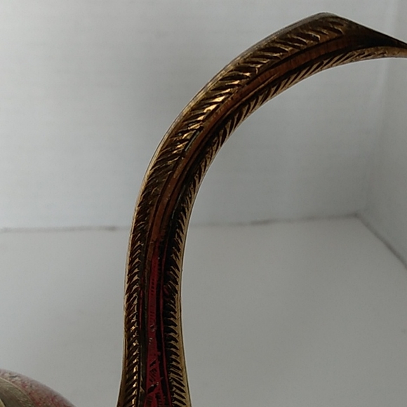 Brass Vintage ornate ewer pitchers w/ lid set of 2 - Picture 13 of 16